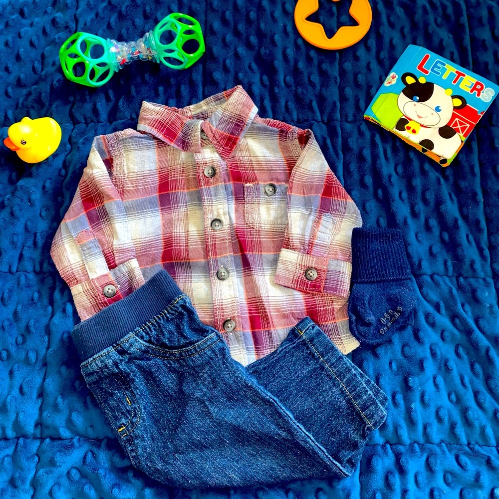 3-piece infant flannel outfit
